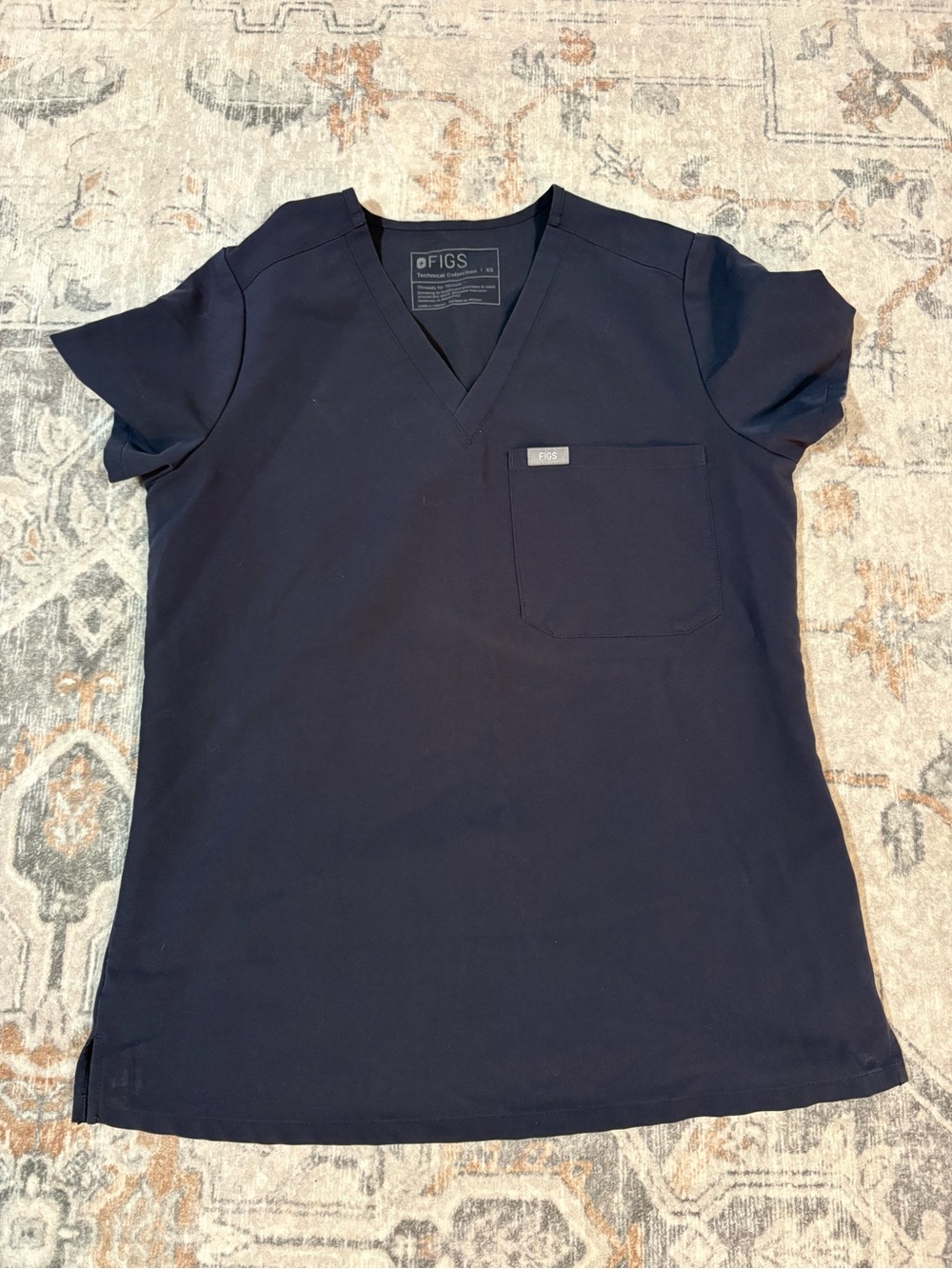 FIGS Casma Scrub Top in Quiet Navy